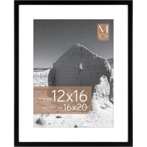 imageMCS Trendsetter 16x24 Poster Frame Black HighGloss Vertical ampamp Horizontal Wall Hanging Large Picture Frame for Photos Posters ampamp Art Prints 1PackEverline  12x16 matted to 16x20