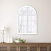 imageMCS Countryside 30x44 Mirror White Arched Windowpane Wall Mirror Home Decor for Bedroom Livingroom ampamp Entry