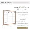 imageMCS Dry Erase Calander 30x30 Walnut Framed Monthly Calendar for the Wall Stay Organized with Family Planner for Appointments Sports Events ampamp MoreBrown