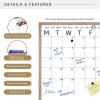 imageMCS Dry Erase Calander 30x30 Walnut Framed Monthly Calendar for the Wall Stay Organized with Family Planner for Appointments Sports Events ampamp MoreBrown