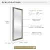 imageMCS Ezra 2466x6866 Large Floor Mirror White Woodgrain ampamp Beveled Mirror Vertical ampamp Horizontal Wall Hanging Mirror for Bathroom Bedroom ampamp LivingroomBrushed Nickel