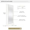 imageMCS Ezra 2466x6866 Large Floor Mirror White Woodgrain ampamp Beveled Mirror Vertical ampamp Horizontal Wall Hanging Mirror for Bathroom Bedroom ampamp LivingroomWhite Woodgrain