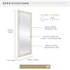 imageMCS Ezra 2466x6866 Large Floor Mirror White Woodgrain ampamp Beveled Mirror Vertical ampamp Horizontal Wall Hanging Mirror for Bathroom Bedroom ampamp LivingroomNatural Woodgrain