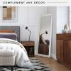 imageMCS Ezra 2466x6866 Large Floor Mirror White Woodgrain ampamp Beveled Mirror Vertical ampamp Horizontal Wall Hanging Mirror for Bathroom Bedroom ampamp LivingroomWhite Woodgrain