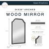 imageMCS Master ampamp Co 24x36 Mirror with Black Woodgrain Solid Wood Frame Arched Wall Hanging Large Mirror for Bathroom Bedroom ampamp LivingroomBlack Wood Grain