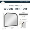 imageMCS Master ampamp Co 24x36 Mirror with Black Woodgrain Solid Wood Frame Arched Wall Hanging Large Mirror for Bathroom Bedroom ampamp LivingroomBlack Wood Grain