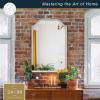 imageMCS Master ampamp Co 24x36 Mirror with Black Woodgrain Solid Wood Frame Arched Wall Hanging Large Mirror for Bathroom Bedroom ampamp LivingroomGray Wood Grain