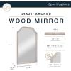 imageMCS Master ampamp Co 24x36 Mirror with Black Woodgrain Solid Wood Frame Arched Wall Hanging Large Mirror for Bathroom Bedroom ampamp LivingroomGray Wood Grain