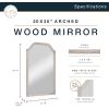 imageMCS Master ampamp Co 24x36 Mirror with Black Woodgrain Solid Wood Frame Arched Wall Hanging Large Mirror for Bathroom Bedroom ampamp LivingroomGray Wood Grain