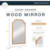 imageMCS Master ampamp Co 24x36 Mirror with Black Woodgrain Solid Wood Frame Arched Wall Hanging Large Mirror for Bathroom Bedroom ampamp LivingroomNatural Wood Grain