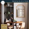 imageMCS Master ampamp Co 24x36 Mirror with Black Woodgrain Solid Wood Frame Arched Wall Hanging Large Mirror for Bathroom Bedroom ampamp LivingroomNatural Wood Grain