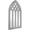 imageMCS Moroccan 40x24 Mirror Gray Woodgrain Arched Windowpane Wall Mirror Home Decor for Bedroom Livingroom ampamp Entry