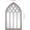 imageMCS Moroccan 40x24 Mirror Gray Woodgrain Arched Windowpane Wall Mirror Home Decor for Bedroom Livingroom ampamp Entry
