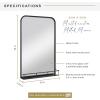imageMCS Multifunction Large Wall Mirror with Shelf 20x30 Inch Black