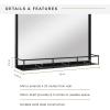 imageMCS Multifunction Large Wall Mirror with Shelf 20x30 Inch Black