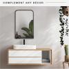 imageMCS Multifunction Large Wall Mirror with Shelf 20x30 Inch Black