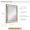 imageMCS Simplicity 215x255 Large Wall Mirror Black ampamp Beveled Detail Mirror Vertical ampamp Horizontal Wall Hanging Mirror for Bathroom Bedroom ampamp LivingroomTwotone Warm Pewter and Silver