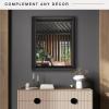 imageMCS Simplicity 215x255 Large Wall Mirror Black ampamp Beveled Detail Mirror Vertical ampamp Horizontal Wall Hanging Mirror for Bathroom Bedroom ampamp LivingroomBrushed Black