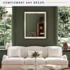 imageMCS Simplicity 215x255 Large Wall Mirror Black ampamp Beveled Detail Mirror Vertical ampamp Horizontal Wall Hanging Mirror for Bathroom Bedroom ampamp LivingroomTwotone Warm Pewter and Silver