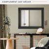 imageMCS Simplicity 215x255 Large Wall Mirror Black ampamp Beveled Detail Mirror Vertical ampamp Horizontal Wall Hanging Mirror for Bathroom Bedroom ampamp LivingroomBrushed Black