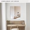 imageMCS Simplicity 215x255 Large Wall Mirror Black ampamp Beveled Detail Mirror Vertical ampamp Horizontal Wall Hanging Mirror for Bathroom Bedroom ampamp LivingroomSilver