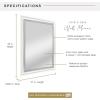 imageMCS Simplicity 215x255 Large Wall Mirror Black ampamp Beveled Detail Mirror Vertical ampamp Horizontal Wall Hanging Mirror for Bathroom Bedroom ampamp LivingroomWhite Wood Grain With Silver Trim Finish