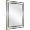 imageMCS Simplicity 215x255 Large Wall Mirror Black ampamp Beveled Detail Mirror Vertical ampamp Horizontal Wall Hanging Mirror for Bathroom Bedroom ampamp LivingroomTwotone Warm Pewter and Silver