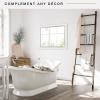 imageMCS Simplicity 215x255 Large Wall Mirror Black ampamp Beveled Detail Mirror Vertical ampamp Horizontal Wall Hanging Mirror for Bathroom Bedroom ampamp LivingroomWhite Wood Grain With Silver Trim Finish
