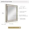 imageMCS Simplicity 215x255 Large Wall Mirror Black ampamp Beveled Detail Mirror Vertical ampamp Horizontal Wall Hanging Mirror for Bathroom Bedroom ampamp LivingroomTwotone Warm Pewter and Silver