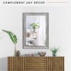 imageMCS Simplicity 215x255 Large Wall Mirror Black ampamp Beveled Detail Mirror Vertical ampamp Horizontal Wall Hanging Mirror for Bathroom Bedroom ampamp LivingroomSilver
