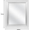 imageMCS Simplicity 215x255 Large Wall Mirror Black ampamp Beveled Detail Mirror Vertical ampamp Horizontal Wall Hanging Mirror for Bathroom Bedroom ampamp LivingroomWhite Wood Grain With Silver Trim Finish