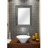 imageMCS Simplicity 215x255 Large Wall Mirror Black ampamp Beveled Detail Mirror Vertical ampamp Horizontal Wall Hanging Mirror for Bathroom Bedroom ampamp LivingroomPewter