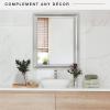 imageMCS Simplicity 215x255 Large Wall Mirror Black ampamp Beveled Detail Mirror Vertical ampamp Horizontal Wall Hanging Mirror for Bathroom Bedroom ampamp LivingroomSilver