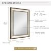 imageMCS Simplicity 215x255 Large Wall Mirror Black ampamp Beveled Detail Mirror Vertical ampamp Horizontal Wall Hanging Mirror for Bathroom Bedroom ampamp LivingroomTwotone Warm Pewter and Silver