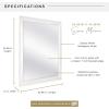 imageMCS Simplicity 215x255 Large Wall Mirror Black ampamp Beveled Detail Mirror Vertical ampamp Horizontal Wall Hanging Mirror for Bathroom Bedroom ampamp LivingroomWhite Woodgrain