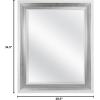 imageMCS Simplicity 215x255 Large Wall Mirror Black ampamp Beveled Detail Mirror Vertical ampamp Horizontal Wall Hanging Mirror for Bathroom Bedroom ampamp LivingroomWhite and Woven Silver