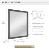 imageMCS Thin Gallery Large Wall Mirror Modern Rectangle Mirror Home Decor for Living Room Bedroom or Bathroom 274 by 334 Inch White WoodgrainBlack Woodgrain
