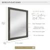 imageMCS Thin Gallery Large Wall Mirror Modern Rectangle Mirror Home Decor for Living Room Bedroom or Bathroom 274 by 334 Inch White WoodgrainBlack Woodgrain
