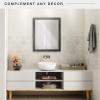 imageMCS Thin Gallery Large Wall Mirror Modern Rectangle Mirror Home Decor for Living Room Bedroom or Bathroom 274 by 334 Inch White WoodgrainBlack Woodgrain