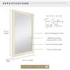 imageMCS Thin Gallery Large Wall Mirror Modern Rectangle Mirror Home Decor for Living Room Bedroom or Bathroom 274 by 334 Inch White WoodgrainNatural Woodgrain