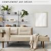 imageMCS Thin Gallery Large Wall Mirror Modern Rectangle Mirror Home Decor for Living Room Bedroom or Bathroom 274 by 334 Inch White WoodgrainNatural Woodgrain