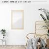imageMCS Thin Gallery Large Wall Mirror Modern Rectangle Mirror Home Decor for Living Room Bedroom or Bathroom 274 by 334 Inch White WoodgrainNatural Woodgrain