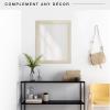 imageMCS Thin Gallery Large Wall Mirror Modern Rectangle Mirror Home Decor for Living Room Bedroom or Bathroom 274 by 334 Inch White WoodgrainNatural Woodgrain