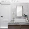 imageMCS Thin Gallery Large Wall Mirror Modern Rectangle Mirror Home Decor for Living Room Bedroom or Bathroom 274 by 334 Inch White WoodgrainSilver