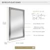 imageMCS Thin Gallery Large Wall Mirror Modern Rectangle Mirror Home Decor for Living Room Bedroom or Bathroom 274 by 334 Inch White WoodgrainSilver