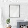 imageMCS Thin Gallery Large Wall Mirror Modern Rectangle Mirror Home Decor for Living Room Bedroom or Bathroom 274 by 334 Inch White WoodgrainSilver