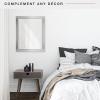 imageMCS Thin Gallery Large Wall Mirror Modern Rectangle Mirror Home Decor for Living Room Bedroom or Bathroom 274 by 334 Inch White WoodgrainSilver