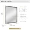 imageMCS Thin Gallery Large Wall Mirror Modern Rectangle Mirror Home Decor for Living Room Bedroom or Bathroom 274 by 334 Inch White WoodgrainSilver