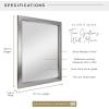 imageMCS Thin Gallery Large Wall Mirror Modern Rectangle Mirror Home Decor for Living Room Bedroom or Bathroom 274 by 334 Inch White WoodgrainSilver