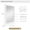 imageMCS Thin Gallery Large Wall Mirror Modern Rectangle Mirror Home Decor for Living Room Bedroom or Bathroom 274 by 334 Inch White WoodgrainWhite Woodgrain